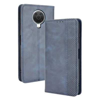 Custodia per telefono vintage con portafoglio e supporto, chiusura magnetica, in pelle, per Nokia G10/G20/6.3 - Blu