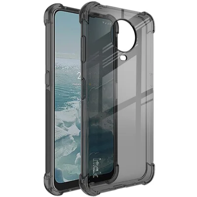 IMAK Well-Protected Sheer Flexible TPU Case with High Transparency Screen Protector for Nokia G10/G20 - Transparent Black