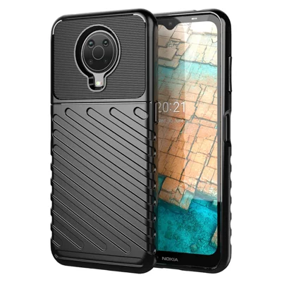 Thunder Series Twill Texture Soft Cover TPU-hoes voor Nokia G10 / G20 - Zwart