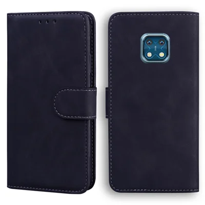 Scratch Resistant TPU PU Leather Protective Phone Case Shell with Stand and Wallet for Nokia XR20 - Black