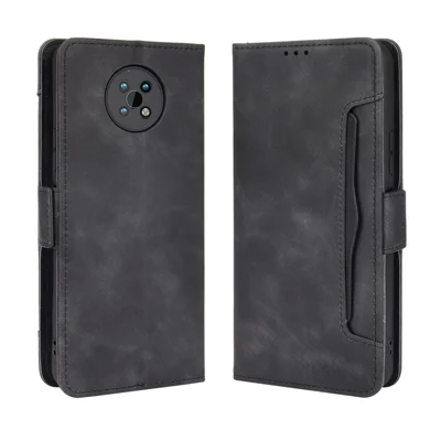 Para o Caso do Telefone Flip Nokia G50 Capa de Couro PU e Capa de Telefone TPU Múltiplos Slots de Cartão Carteira Prática Suporte Protetor Caso - Preto