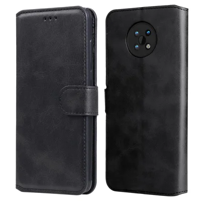 Classic Stand Folio Flip Anti-scratch Cover PU Leather Wallet Drop-proof Mobile Phone Case Shell for Nokia G50 5G - Black