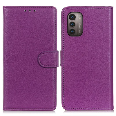 For Nokia G11/G21 Litchi Texture PU Leather Case Wallet Stand Drop-resistant Phone Cover - Purple