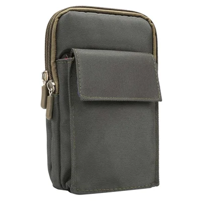 6.4 Inch Outdoor Tactical Molle Pouch Waist Pack Utility Gadget Shell with Cell Phone Holster - Army Green