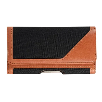Lederen taillehoes universele hoes voor iPhone 8 Plus / 7 Plus / 6s Plus / 6 Plus - Zwart