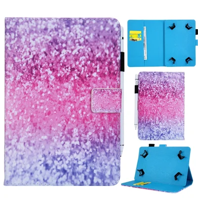 Universal 8-inch Patterned PU Leather Wallet Protective Case for Tablet PC - Glitter Pattern