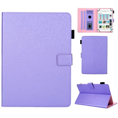 Universal Leather Case Cover with Card Storage for 7 inch Tablet - Purple
