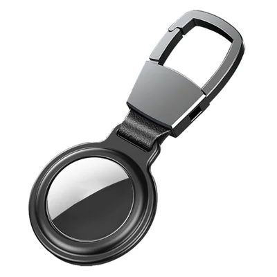 [TVC LIVE 531 Rekommenderas] Magnetisk Absorptionsburk i Aluminiumlegering med Nyckelring för Apple AirTags 2021 Platspositionerare - Svart