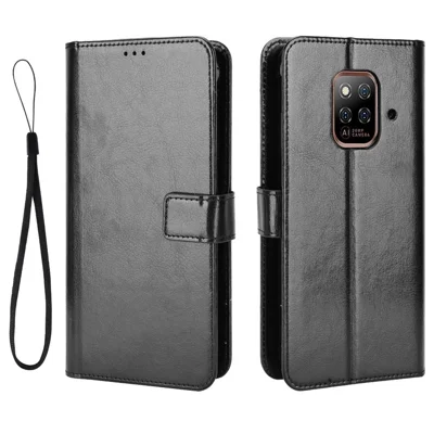 Per Ulefone Power Armor 14 4G/14 Pro 4GPU Leather Book Wallet Case Crazy Horse Texture Magnetic Buckle Stand Phone Cover with Strap - Nero