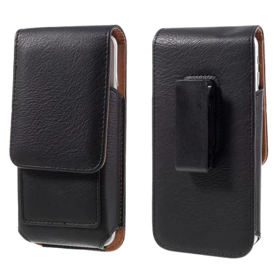 Funda de piel con clip y ranura para tarjeta para iPhone 6/6s/7/8/SE (2020)/SE (2022) de 4,7 pulgadas Tamaño: 14 x 7 x 1,5 cm - Negro