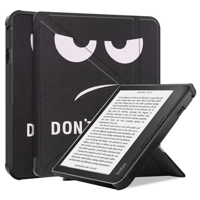 Pattern Printing Origami Stand PU Leather + TPU Case Cover with Auto Wake / Sleep for Kobo Sage - Don't Touch Me