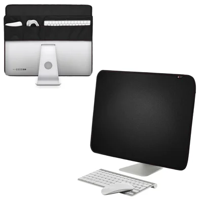 Protective Dust Screen Cover Sleeve with Soft Lining with Pocket for Apple iMac 21.5-inch - Black
