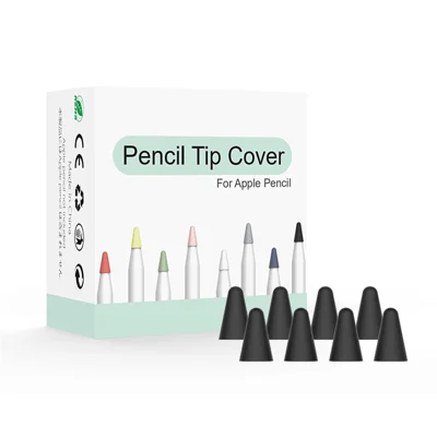 8Pcs Universal Wear Resistant Replacement Pen Nib Cases for Apple Pencil/Pencil (2nd Generation) - Black
