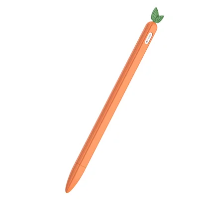 Vegetables Style Silicone Touch Pen Stylus Protective Cover for Apple Pencil(2nd Generation) - Orange