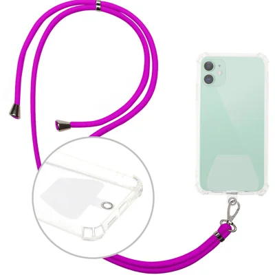 Universell justerbar telefonlanyard halsband med 2 fästnitar för mobilskal - Lila