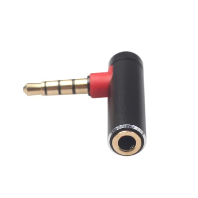 3.5mm Male to Female 90-Degree Adapter Converter for Headset Phone Laptop - Black