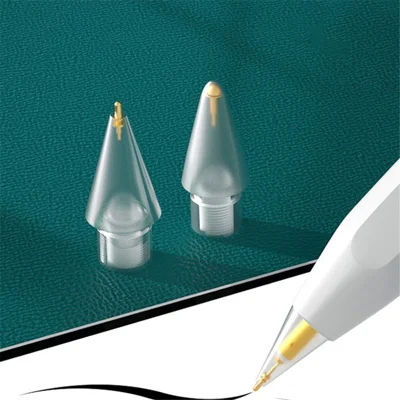 Set de pointes de crayon et de plumes de stylo pour Apple Pencil 1re génération / 2e génération 2 en 1 Aiguille de 5,0 + Aiguille courte en laiton de 6,0 Pointes de rechange pour le dessin/l'écriture