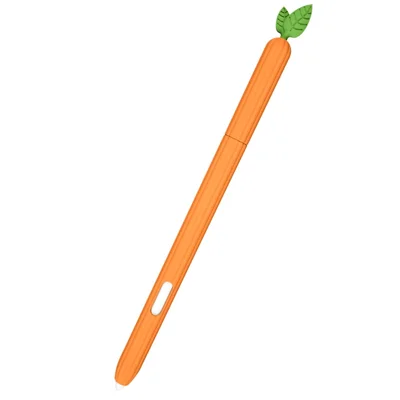 Voor Samsung Galaxy Tab S7 T870 Siliconen Stylus Penhouder Groentestijl Antislip Hoesje - Oranje