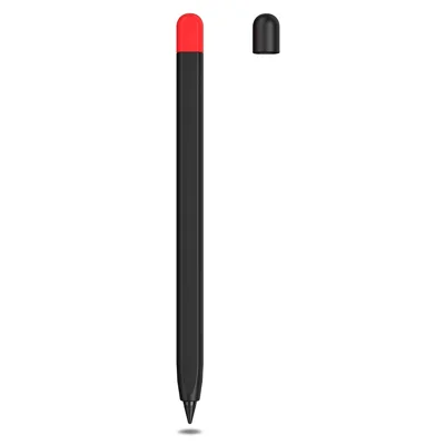For Honor Magic-Pencil 2 Soft Liquid Silicone Sleeve Cover Pen Holder Protective Skin Case Non-Slip Smooth Grip Accessories with Pen Cap - Black