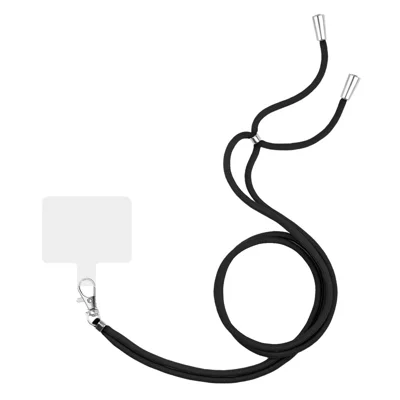 1,5 m Universal tværgående telefonlanyard med justerbar skulderrem til hals - Sort