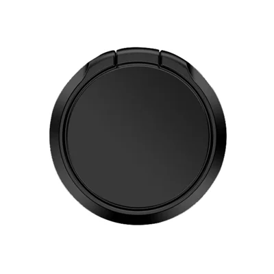 Solid Color Zinc Alloy Finger Ring Grip Stand Phone Finger Holder Kickstand - Black