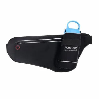 PICTET.FINO (RH23) Outdoor Sports Belt Waist Pack with Water Bottle Holder - Black
