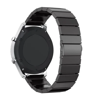 Bracelet en acier inoxydable à maillons solides de 22 mm avec boucle déployante pour Samsung Gear S3 Classic / S3 Frontier - Noir