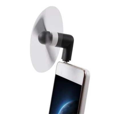 Mini Portable Two Blades OTG USB 3.1 Type C Cooling Fan for Samsung Galaxy S8/LG G6 Etc. - Black