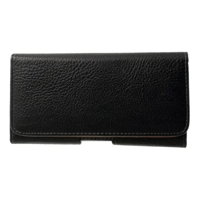 Black for Samsung Galaxy Note 8 / iPhone 8 Plus / 7 Plus Leather Holster Pouch Litchi Texture, Size: 15.8 x 8.5 x 1.8cm