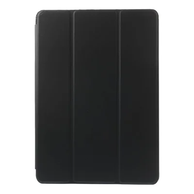 For iPad 9.7-inch (2018)/9.7-inch (2017)/Air 2/Air Tri-fold Stand Leather Cell Phone Casing - Black