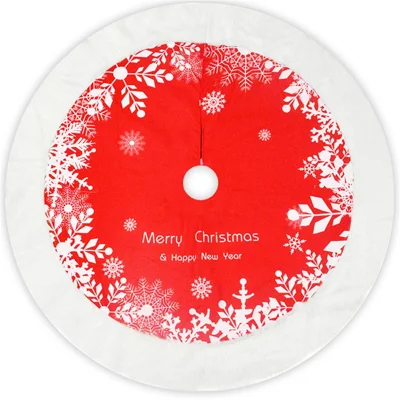 120cm Snowflake Printed Christmas Tree Skirt Hotel Shopping Mall Home Xmas Tree Ornament