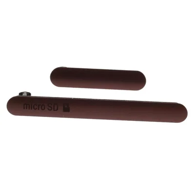OEM Micro SD Card Slot & USB Charging Port Anti-dust Plugs for Sony Xperia Z3 - Brown