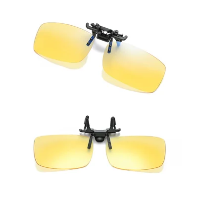 Blue Light Clip Lock on Anti-fatigue Glasses Anti UV Blue Rays Flip Up Tension Glasses - Yellow