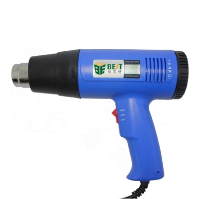 BEST BST-8016 1600W Affichage de température réglable Pistolet à air chaud électronique pour l'artisanat, les gaines thermorétractables, la réparation - 220V / Prise UE