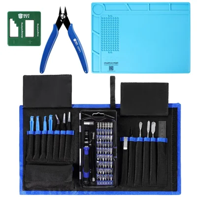 Kit di 78 utensili professionali per la riparazione elettronica con magnetizzatore/demagnetizzatore, pinze, tappetino per la riparazione