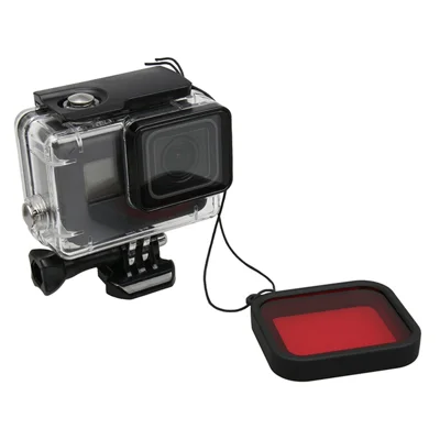 LINGLE AT651 58 mm rött filterobjektiv för GoPro Hero 5 Black vattentät hölsta