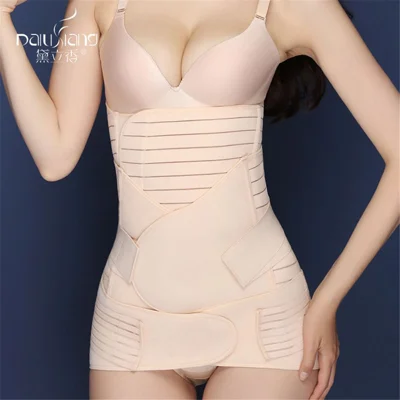 Premium 3-in-1 Set Belly/Waist/Pelvis Belt Postpartum Slimming Corset - Size: M