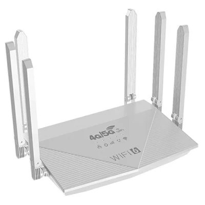 WR900-E Eurasian Version LTE WiFi6 Router 4G SIM Card 5000mAh Battery 6 Antennas 4 LAN Ports Router - US Plug