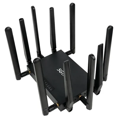 NR180 Eurasian Version Gigabit WiFi 6 Dual Band 2.4G+5.8G Router Dual SIM CPE 10 Antenna 5G Router - US Plug