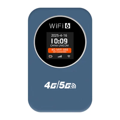 Tragbarer 4G LTE WLAN-Router M32-E mit SIM-Kartensteckplatz / LCD-Display / 3000-mAh-Akku für Reisen / Outdoor, Europa / Asien-Version - Blau