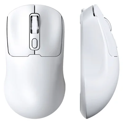 Souris sans fil T-WOLF Q3 à double mode, 1600 DPI, 4 boutons, rechargeable, silencieuse pour ordinateur portable / bureau / tablette - Blanc