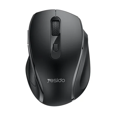 YESIDO KB45 Ratón inalámbrico silencioso de negocios 2.4G, 6 botones, 4 DPI, amplio reposamuñecas, seguimiento preciso para Windows / Mac / Android - Negro