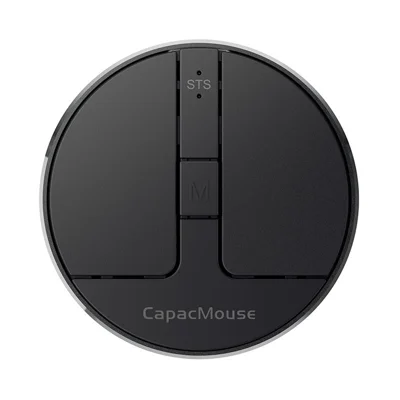 CAPACMOUSE CAP3 2400 DPI Ultra Thin Mini Mouse Pressure Sensing Triple Mode Bluetooth-compatible 2.4G Wireless Mouse - Black