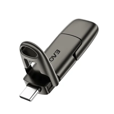 EAGET SU50 256GB Solid State Pen Drive USB 3.2 Gen1 + Type-C 2 in 1 USB Flash Drive for PC Smartphone Tablet - Black