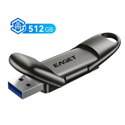 EAGET SU50 512GB Solid State Pen Drive USB 3.2 Gen1 + Type-C 2 in 1 USB Flash Drive for PC Smartphone Tablet - Black