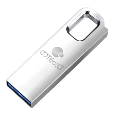 COTECI CS8831 32GB USB 3.0 Flash Drive Zinc Alloy Portable Memory Stick with Hanging Hole - Silver White