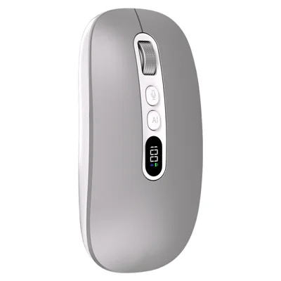 M191 AI Smart Voice Mouse Wireless 2.4G Bluetooth-compatible Triple Mode Office Translation Silent Computer Mice - Silver