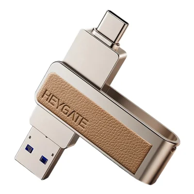 HEYGATE L2 128GB 2-en-1 USB 3.0 Unidad Flash de Doble Interfaz USB-A Tipo-C 100MB/s Unidad de Memoria de Alta Velocidad para Teléfono, PC, Portátil