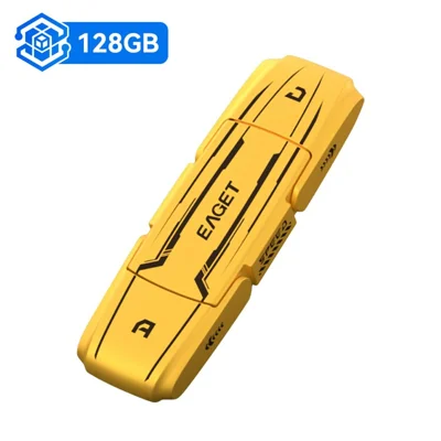 EAGET SU96 128GB USB-Flash-Laufwerk USB3.2 + Type-C Dual-Interface Zinklegierung Solid-State-Stick - Gelb