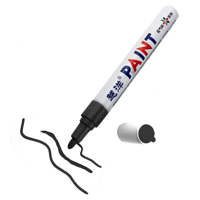 FLYSEA FS-110 Low Odor Waterproof Metal Craft Paint Pen for Car Tires, Stone - Black